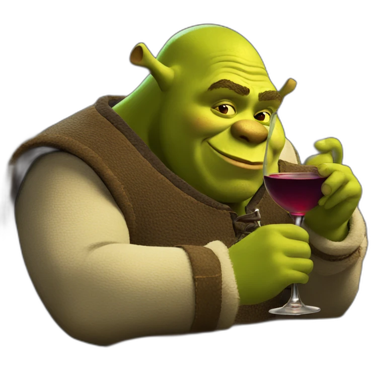 shrek drinking wine emoji
