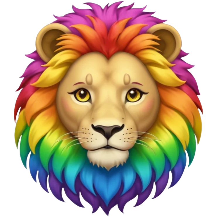 Rainbow gay lion emoji
