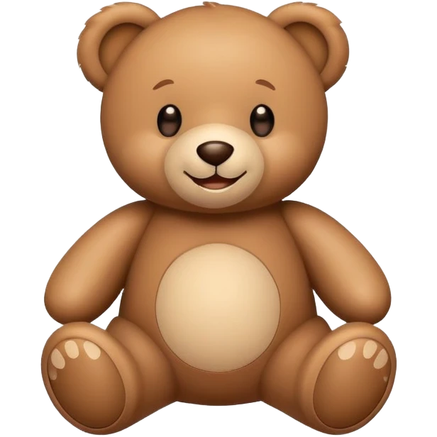 A teddy bear toy with a cute smiling face emoji