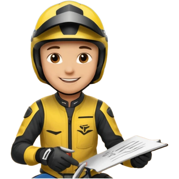 dirtbike rider signing autographs emoji