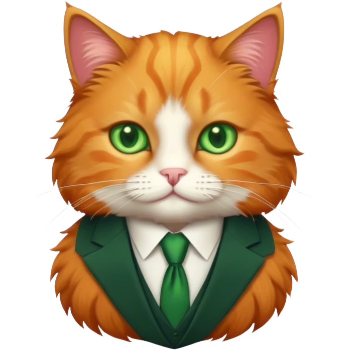 A ginger cat in a classic suit. emoji