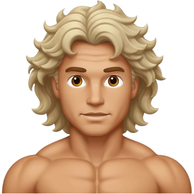 muscular white man with wavy hair emoji