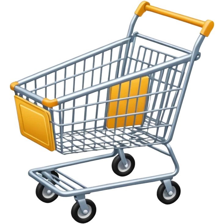 Shopping cart from an overhead view in a comic book style emoji