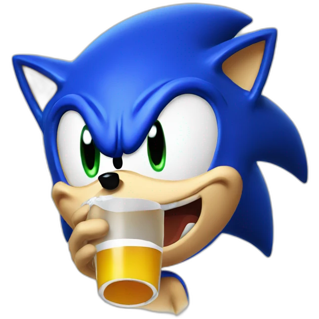 sonic head only drinking emoji