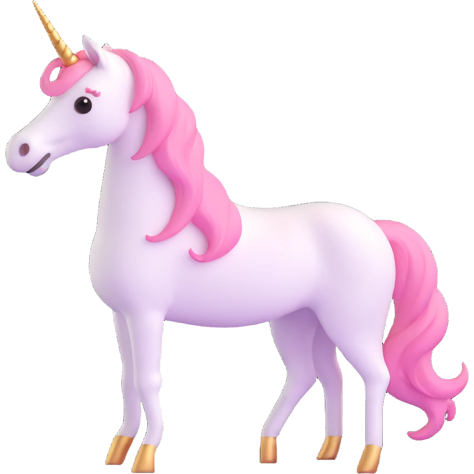 A beautiful pinkish unicorn emoji