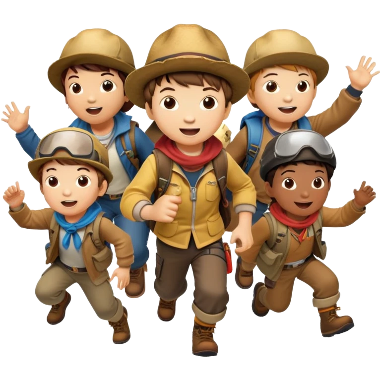 group of kids from the Goonies on adventure emoji