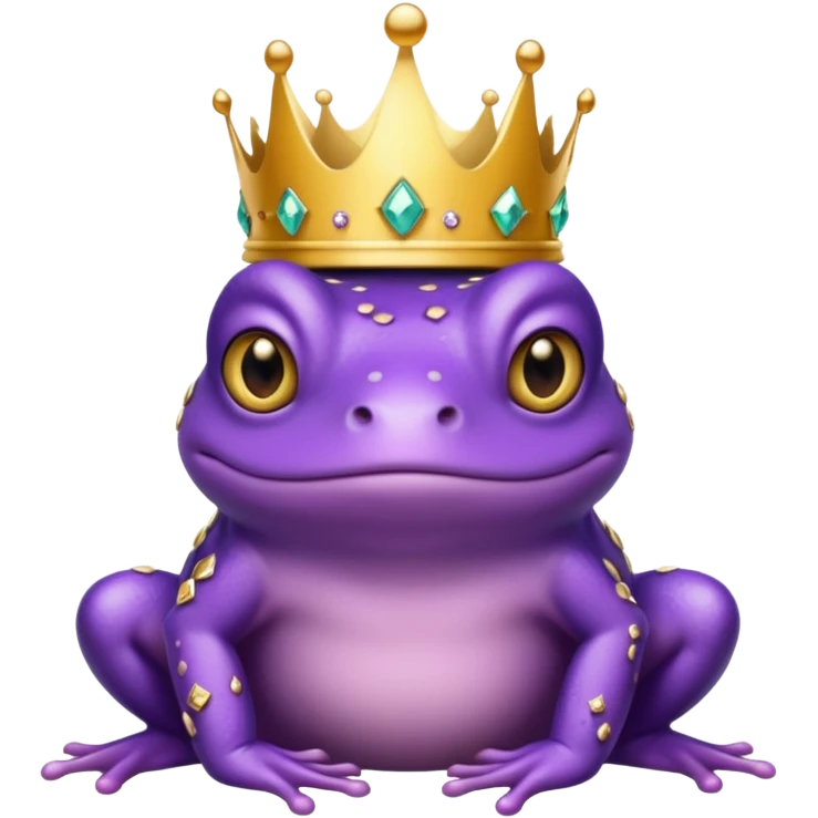 purple frog in royal outfit and  emoji