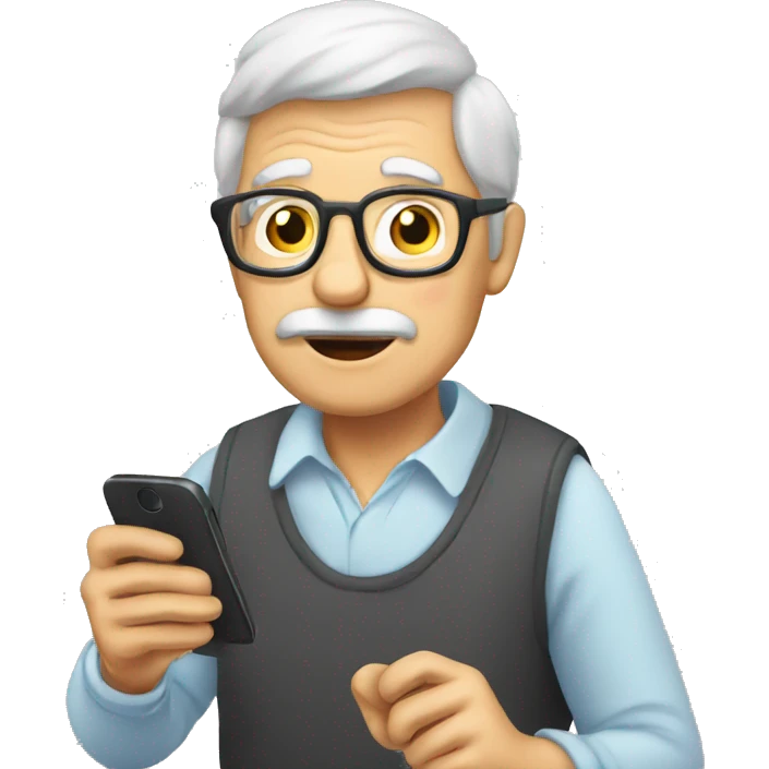 grandpa calling with his smartphone emoji