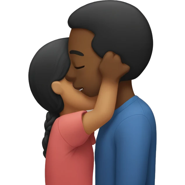 Black man kissing Filipina woman  emoji