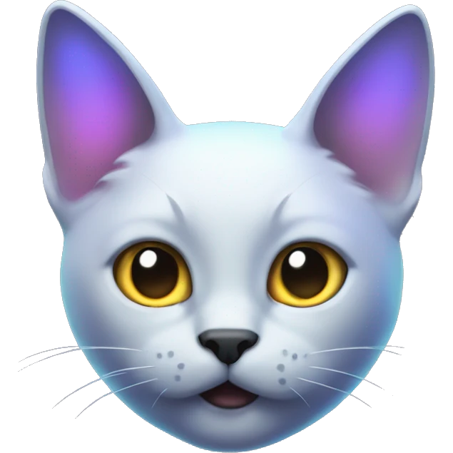 cat with glowing dark iridescent ears emoji