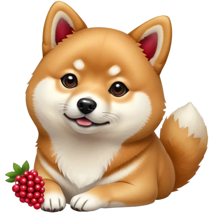 Generate shiba inu with berr  emoji