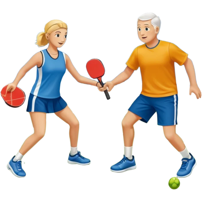 two people playing pickleball emoji