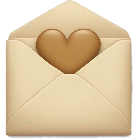 beige letter with beige heart emoji
