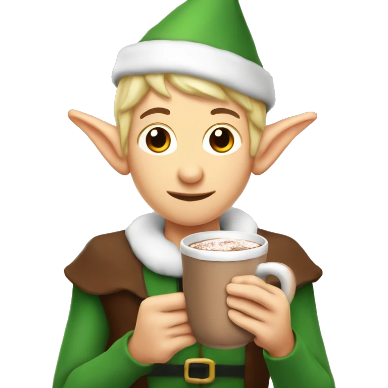 Elf holding hot chocolate  emoji