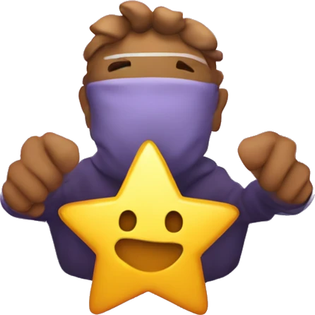 Emoji teniendo una estrella con corazones emoji