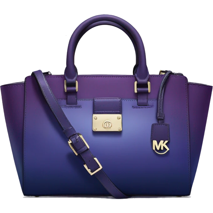 Realistic dark purple to dark blue ombre Guess Michael kors satchel purse. emoji