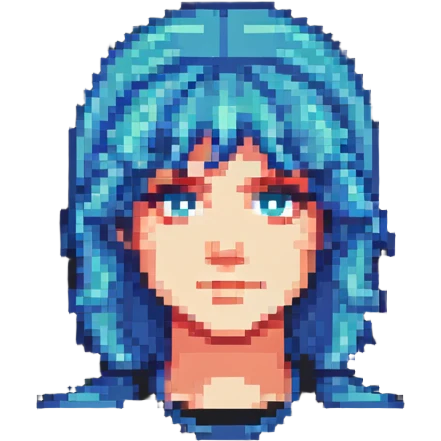retro and blocky wig emoji
