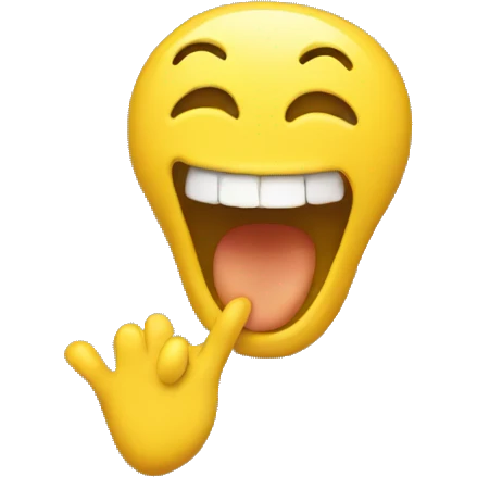 Smiling emotion with a yellow bone worth emoji