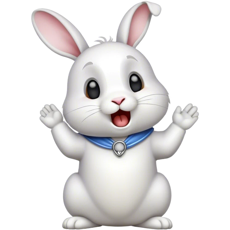 Conejo blanco cantando emoji