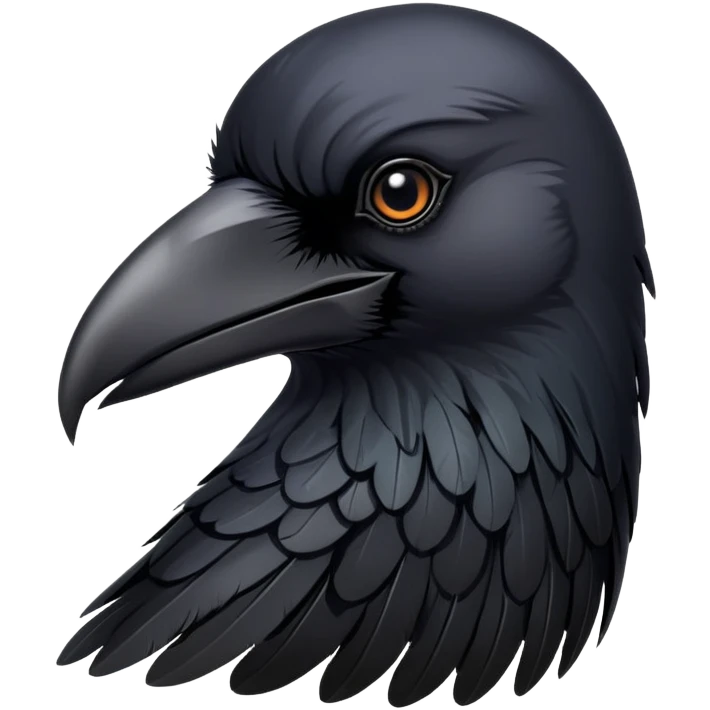 black crow with shiny feathers emoji