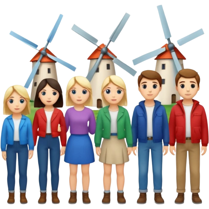 peopşe with Windmills emoji