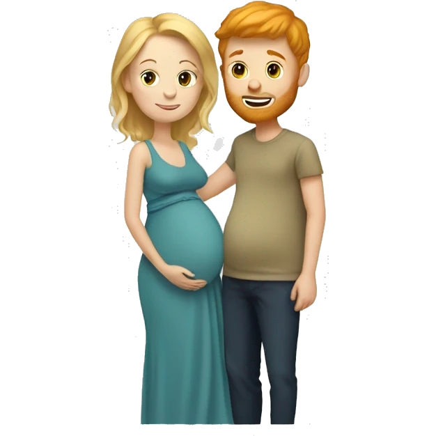 Pregnant blonde with ginger boy  emoji