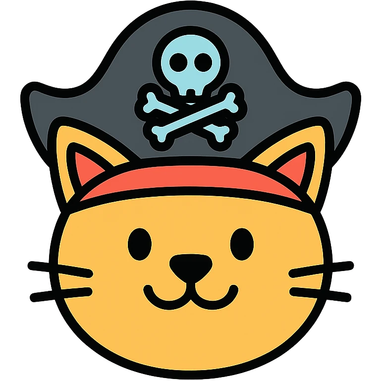 cat with a pirate hat emoji