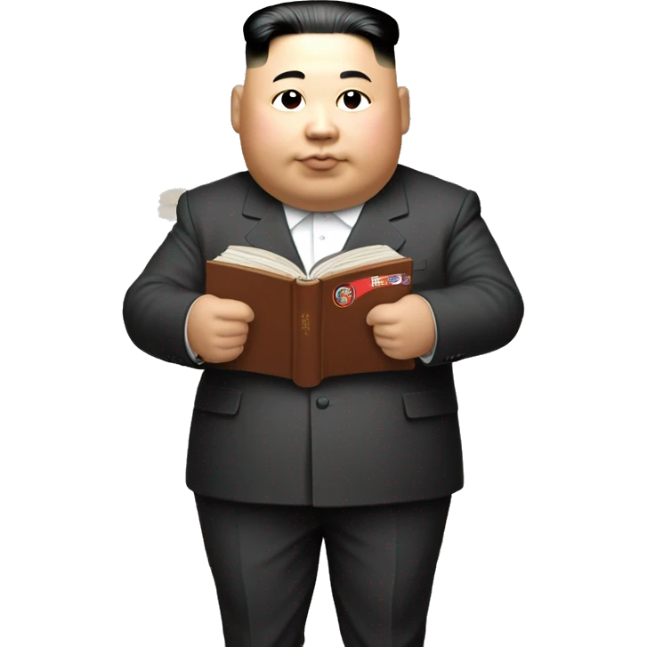 kim jong-un holding a stack of books emoji