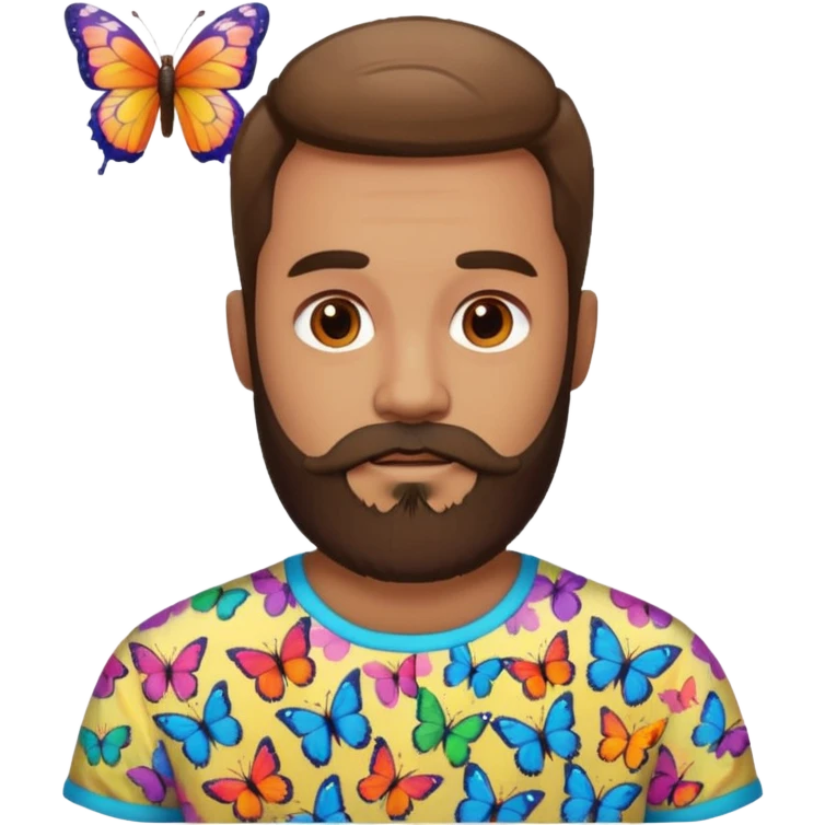 bearded butterfly with shirt emoji