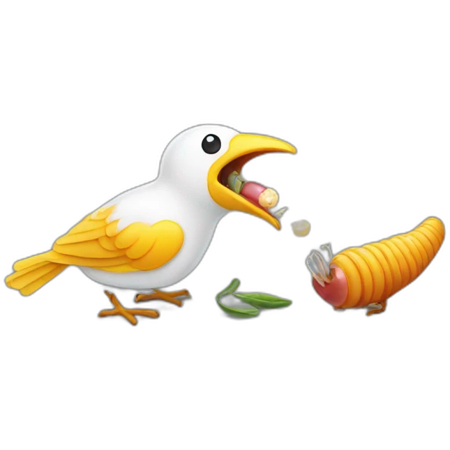 BIRD eating worm emoji