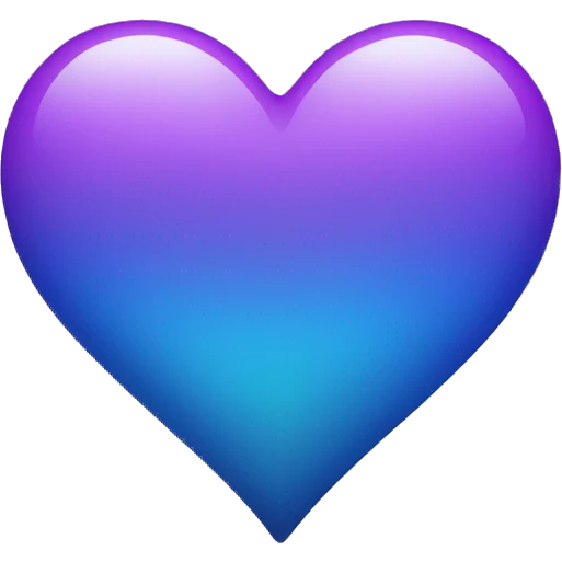 Purple and blue ombré heart emoji