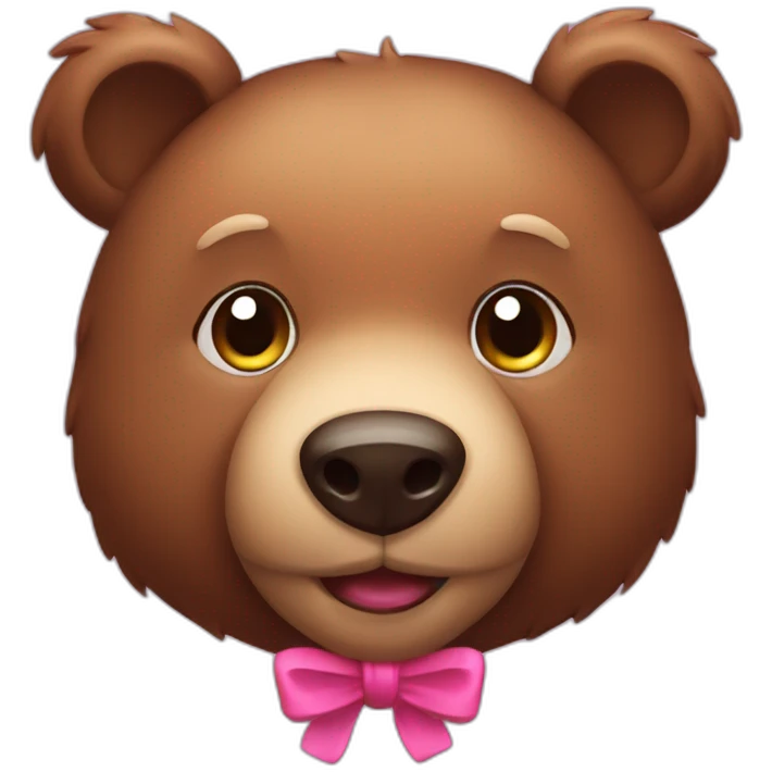 Cute brown bear with pink cheeks emoji