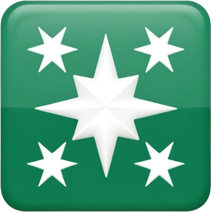 logo BNP Paribas fidèle, carré vert avec quatre étoiles blanches emoji