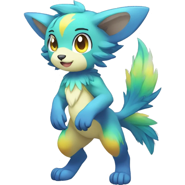 Anthro Sona Colorful Shiny Fakemon Full Body emoji