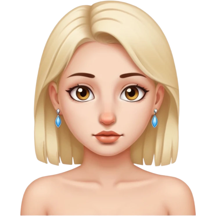 beautiful girl with bare breasts and nose piercing emoji