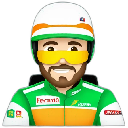fernando alonso driving a green f1 car emoji