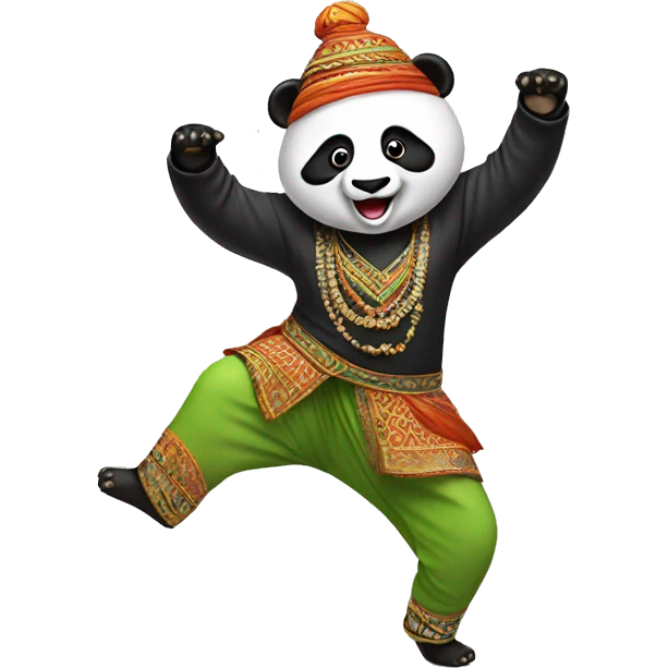 Panda doing bhangra emoji
