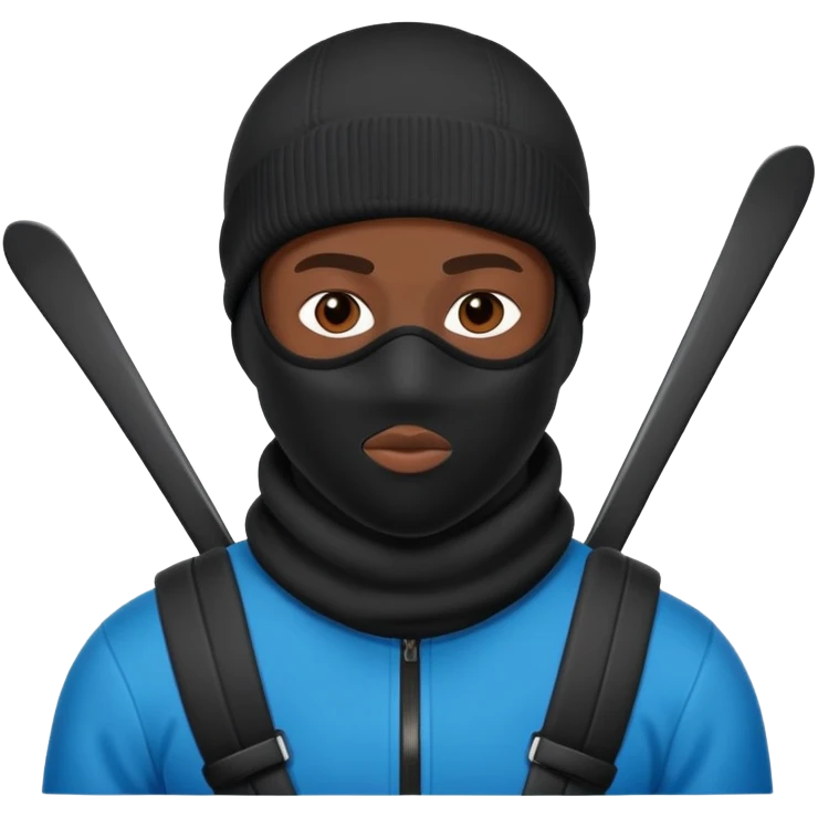 Black guy in ski mask emoji