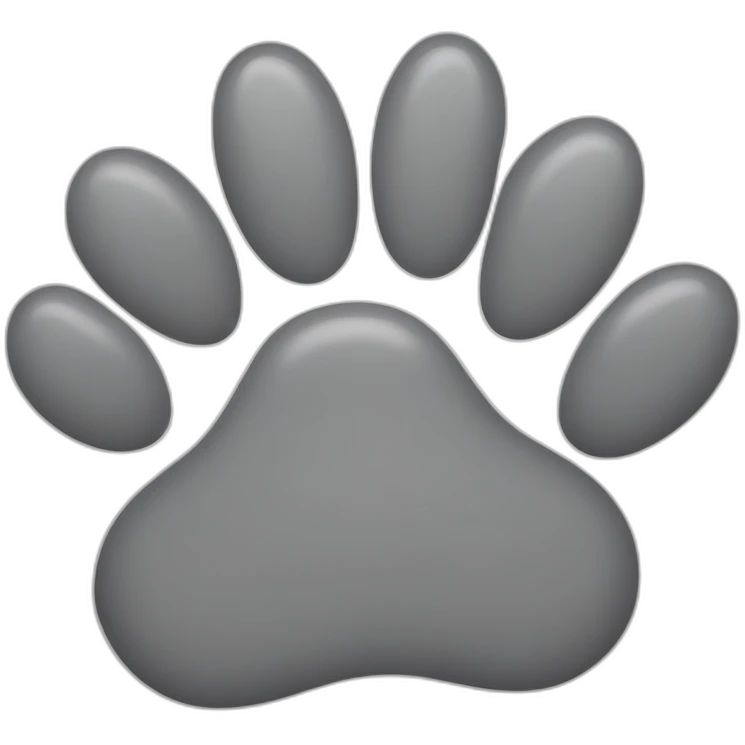 dog paw grey emoji