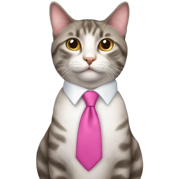 Cat with pink tie  emoji