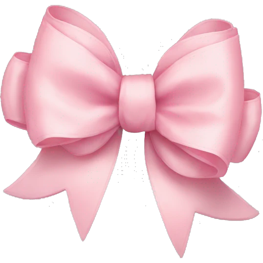 light pink ribbon bow with cat emoji