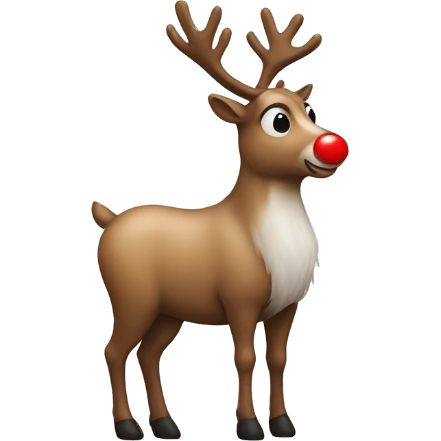 reindeer with red nose emoji