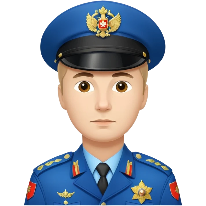 Russian policeman with traditional Russian police hat and uniform emoji