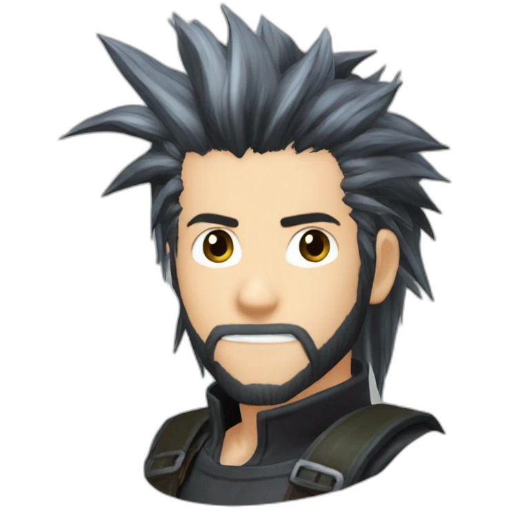 Final Fantasy 7 Zack Fair hair black emoji