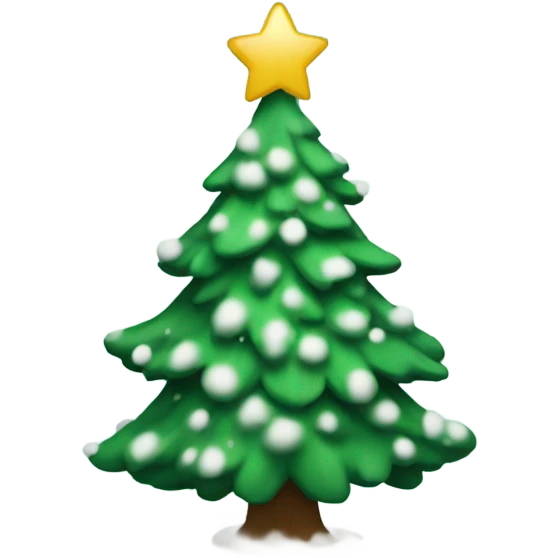 A christmas tree with snow emoji