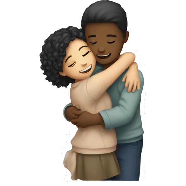 Boy hugging a girl emoji
