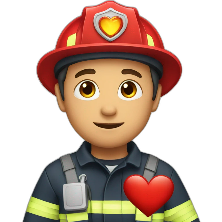 Fireman with heart emoji