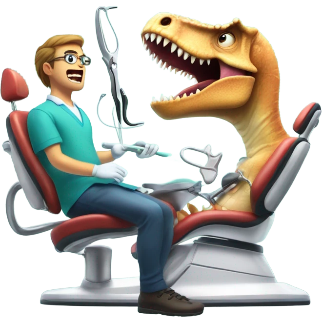 Dinosaur at the dentist  emoji