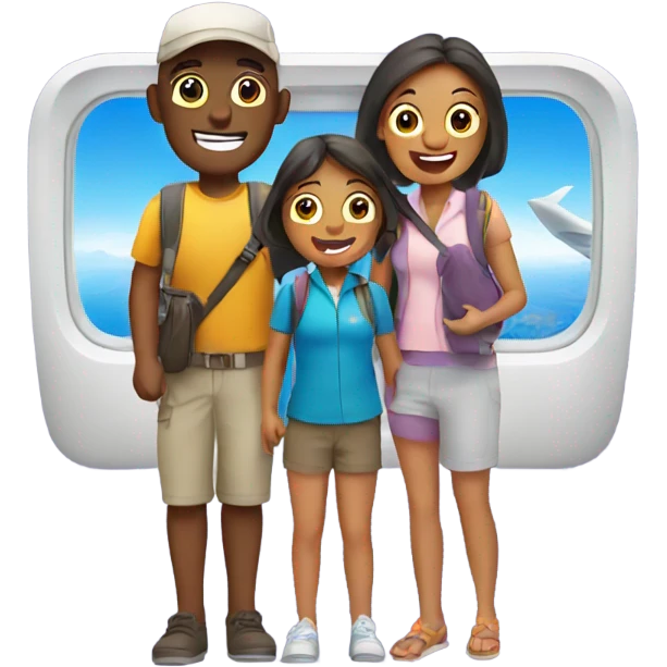 Family vacation flight emoji