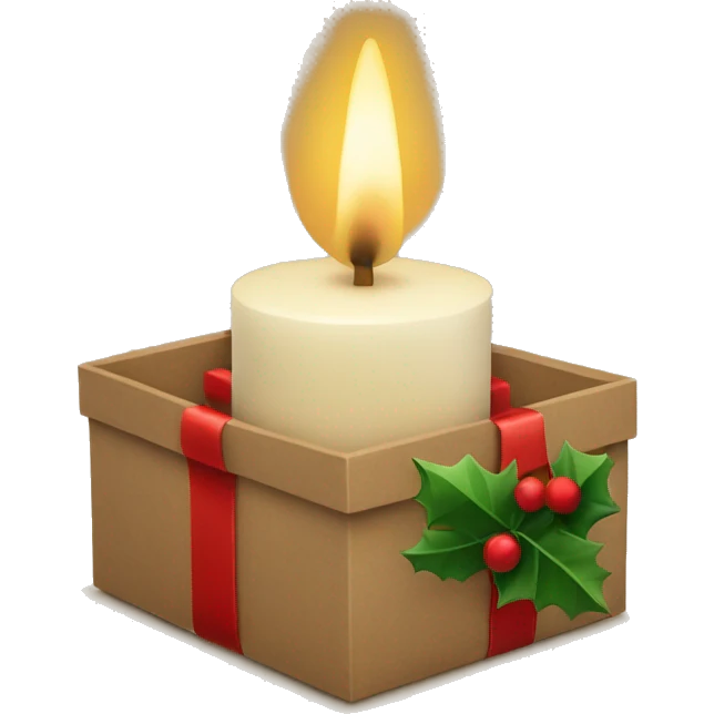 A craft box with Christmas candle  emoji